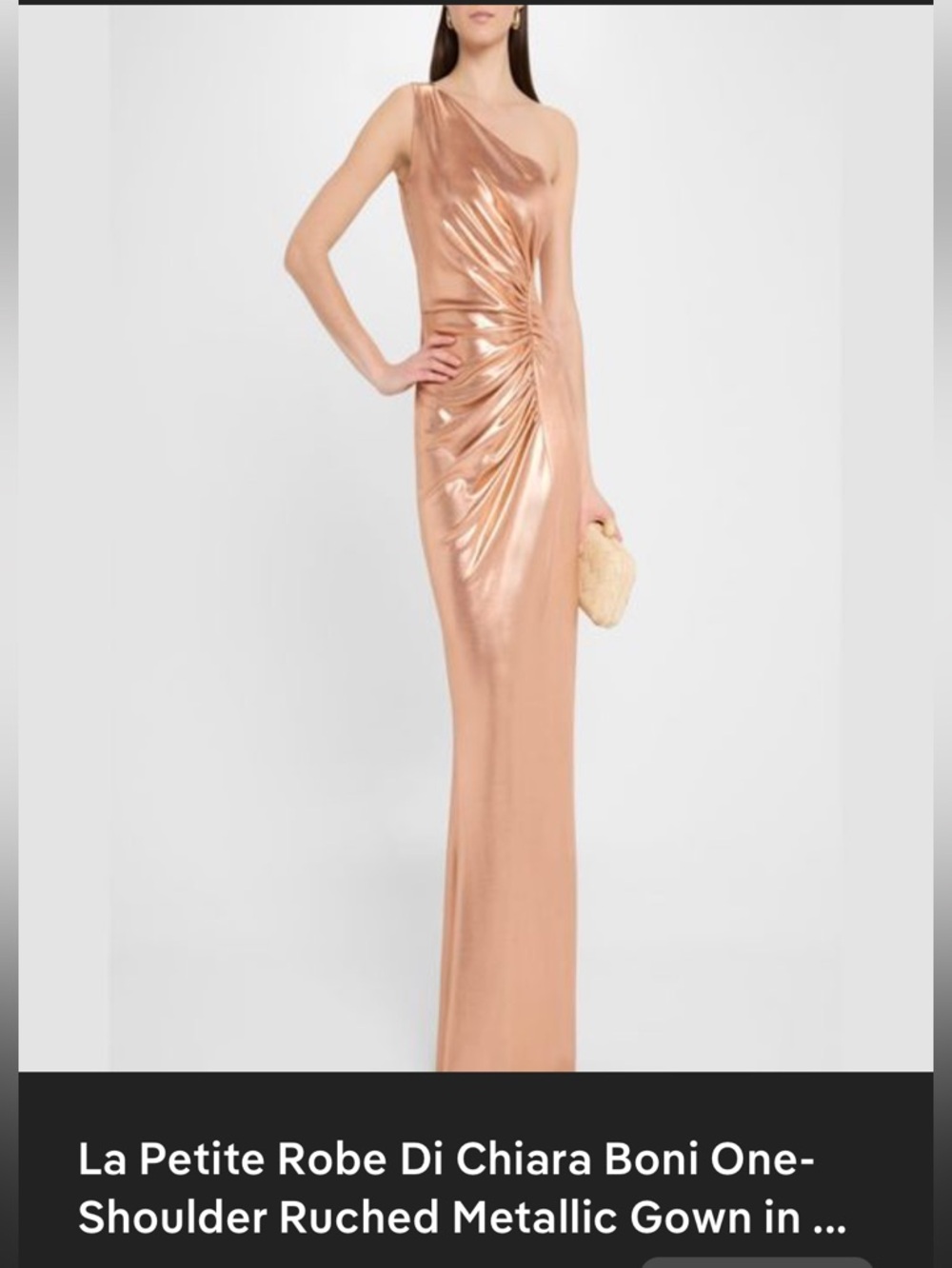 Chiara Boni La Petite Robe Shimmer Draped Size US14 Pink Metallic $1295 NWT
